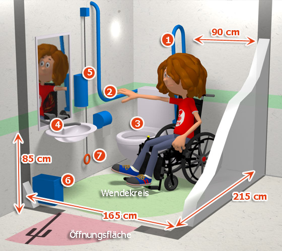 barrierefreies wc in 3d ansicht